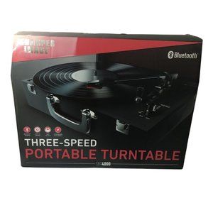 Sharper Image Portable Wireless Bluetooth Turntable Record Player with Speaker
